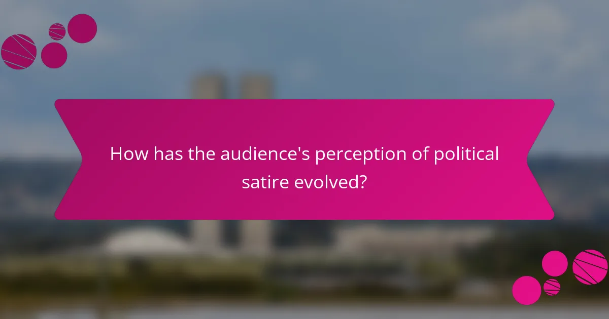 How has the audience's perception of political satire evolved?