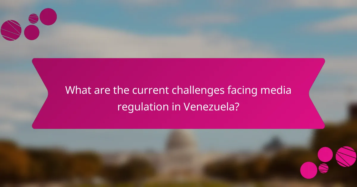 What are the current challenges facing media regulation in Venezuela?