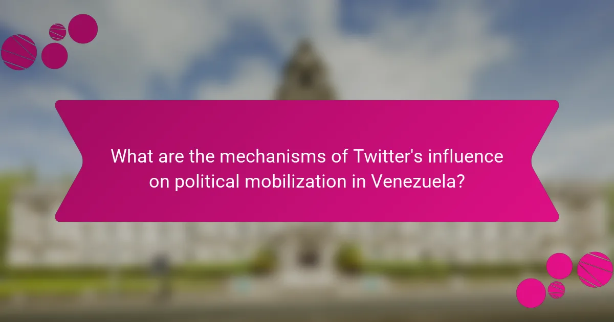 What are the mechanisms of Twitter's influence on political mobilization in Venezuela?