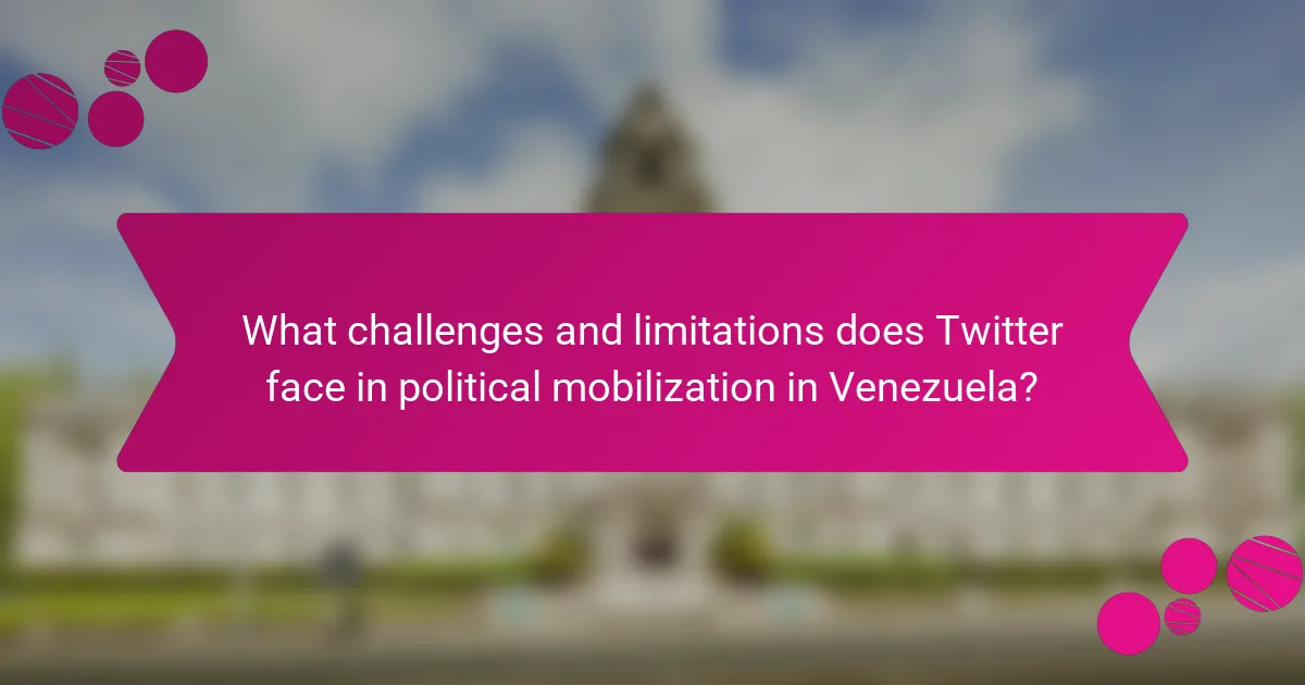 What challenges and limitations does Twitter face in political mobilization in Venezuela?