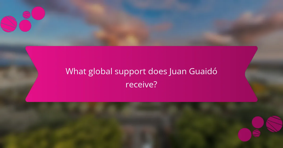 What global support does Juan Guaidó receive?