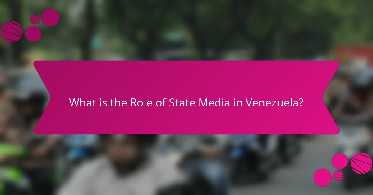 What is the Role of State Media in Venezuela?