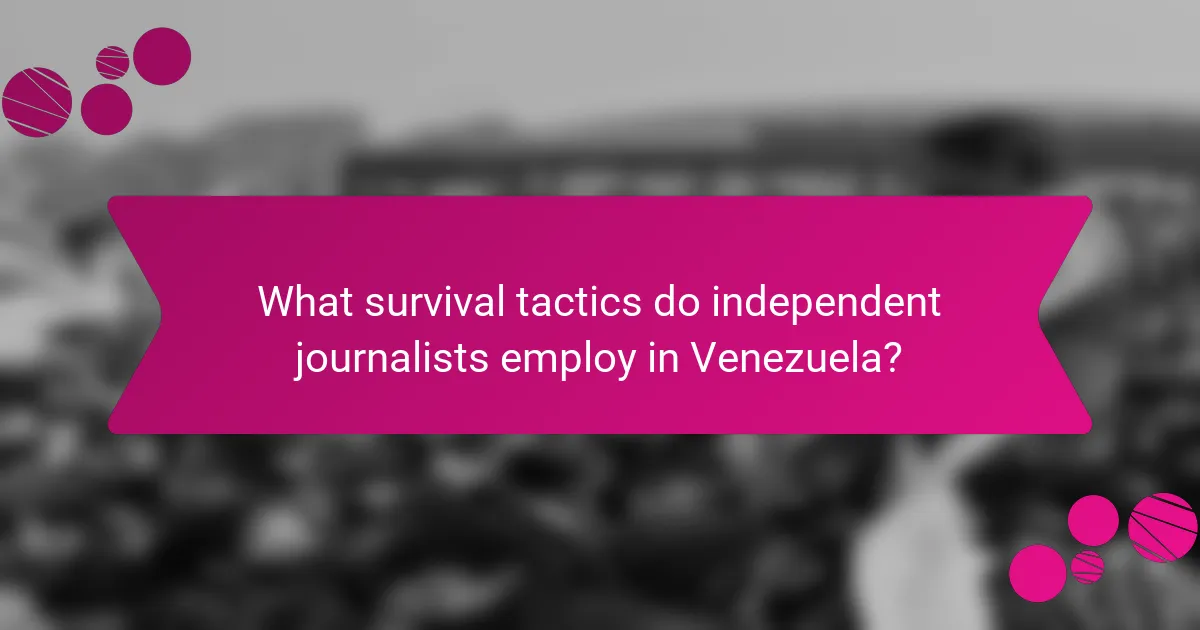 What survival tactics do independent journalists employ in Venezuela?